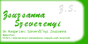 zsuzsanna szeverenyi business card